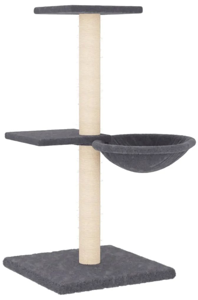 Albero per gatti con tiragraffi in sisal grigio scuro 72 cm