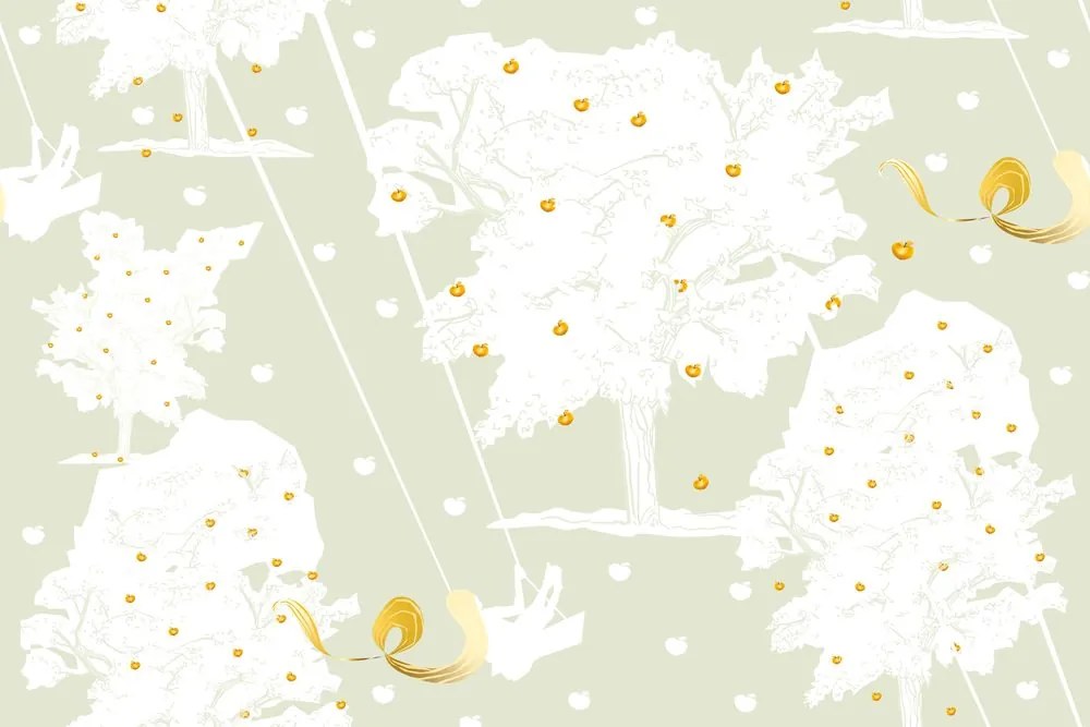 Carta da parati – Frutteto di mele d'oro