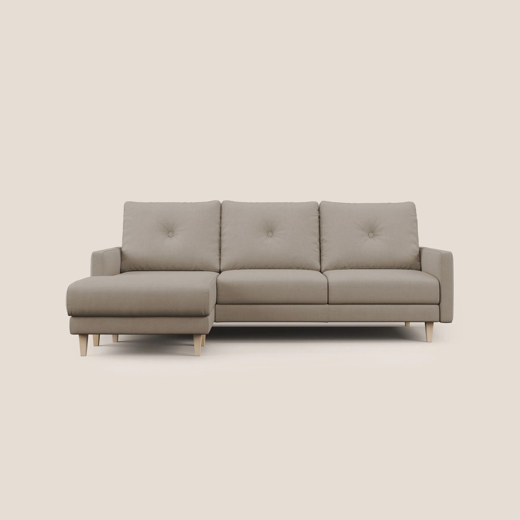 Matisse Divano angolare con sedute scorrevoli in tessuto morbido smacchiabile T17 beige