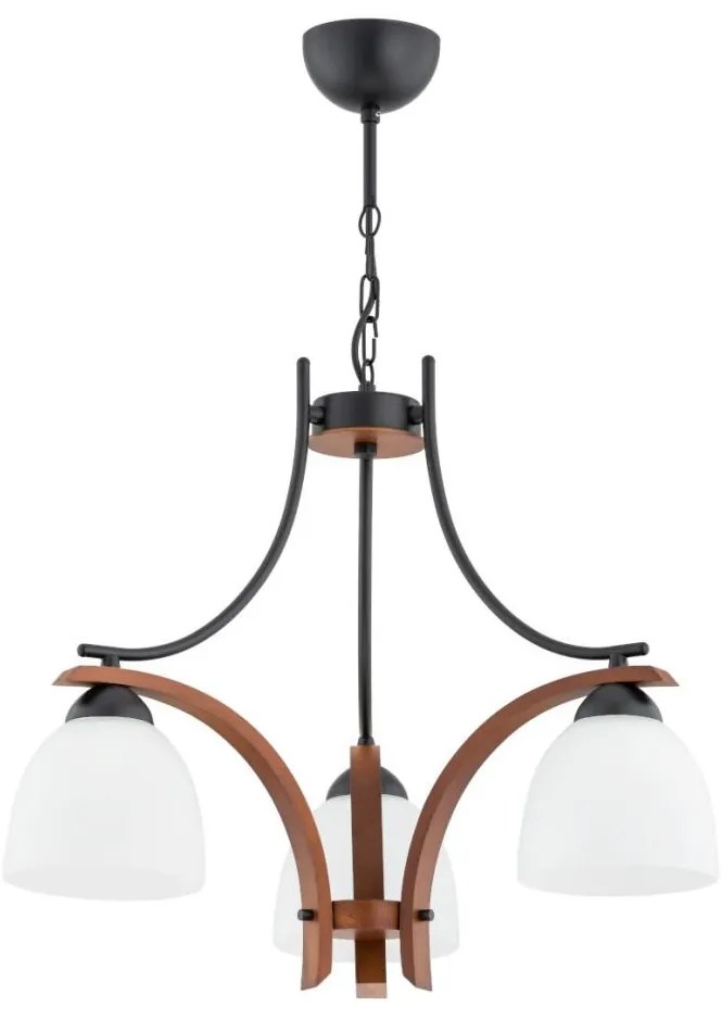 Lampadario a sospensione con catena BAFIA 3xE27/15W/230V marrone