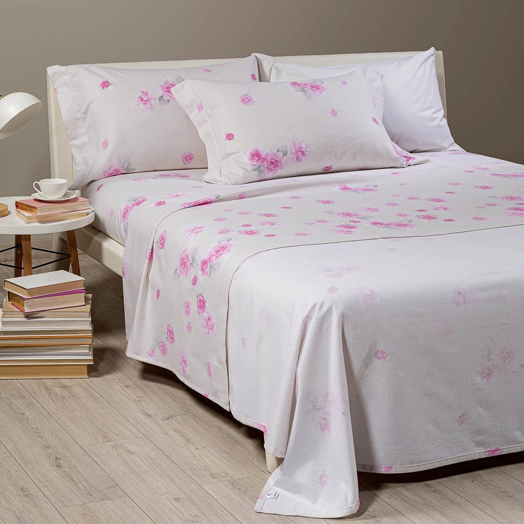 Completo Lenzuola in Flanella Floral Style flanella King
