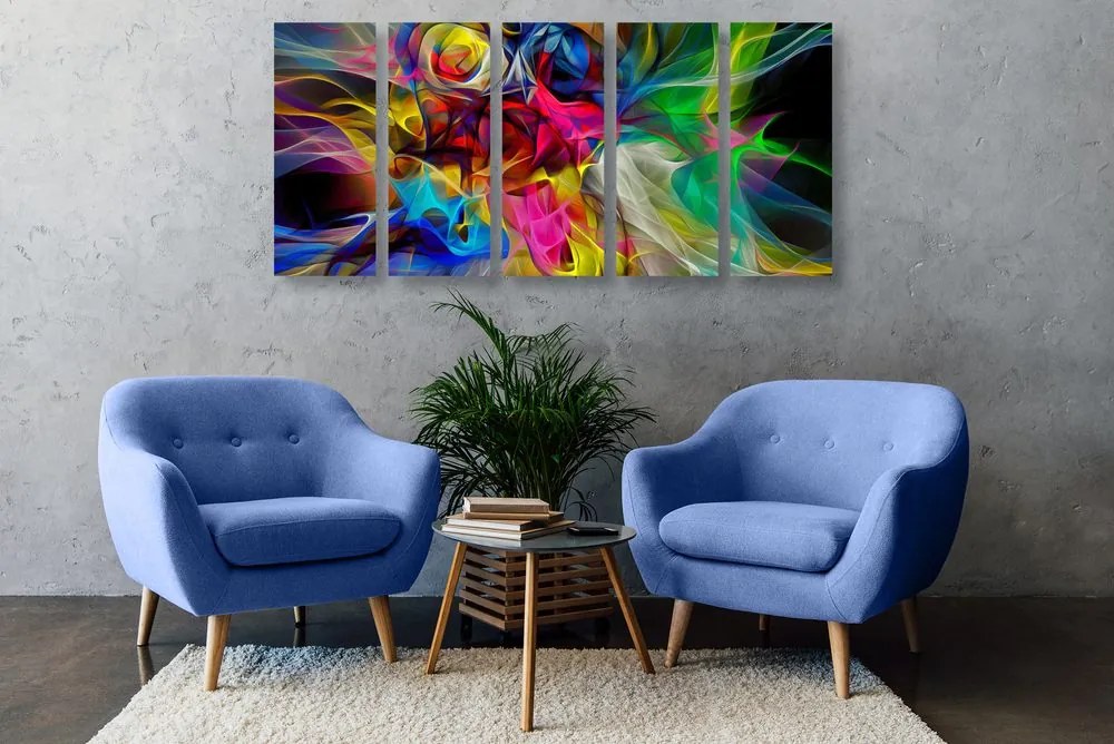 Quadri 5 pezzi – Caos colorato astratto