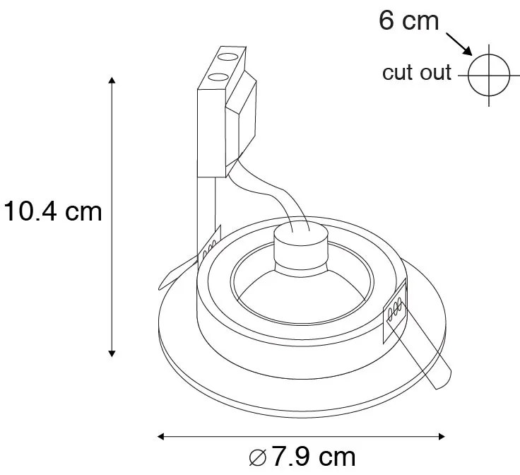 Set di 6 faretti da incasso moderni oro rotondi IP44 - Xena