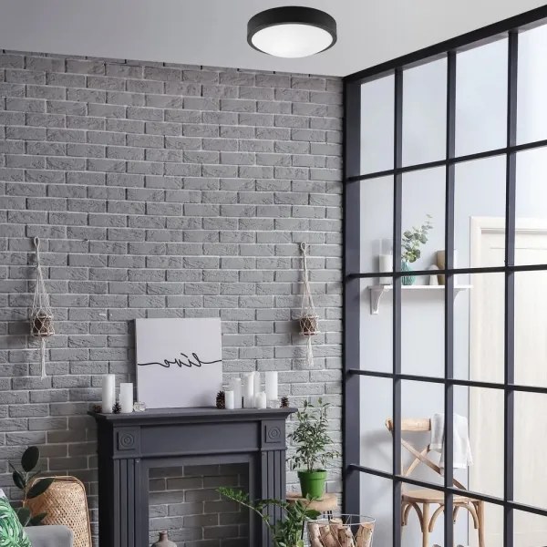 Plafoniera JONAS 1xE27/60W/230V diametro 26 cm nero