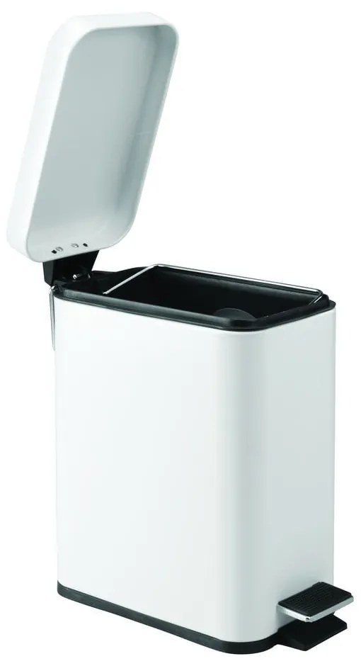 Cestino con piedini in metallo bianco , 5 l - iDesign