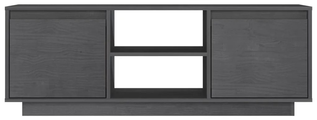 Mobile Porta TV Grigio 110x30x40 cm in Legno Massello di Pino