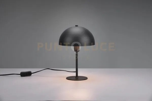 Nola lampada da tavolo metallo nero forma fungo h. 31cm 1 luce atta...