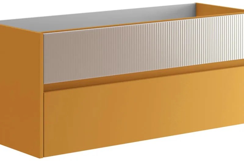 Mobile da bagno sotto lavabo Niwa beige laccato opaco L 119.5 x H 50 x P 45.5 cm 2 cassetti, lavabo non incluso