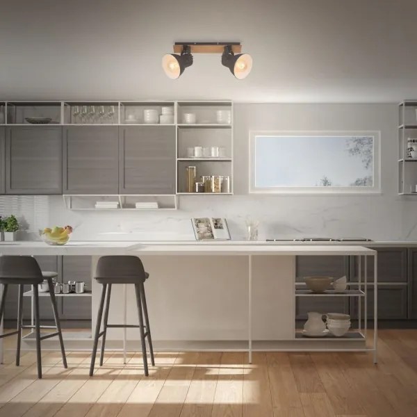 Briloner 2742-025 - Faretto SPOTLIGHT 2xE27/40W/230V nero/marrone