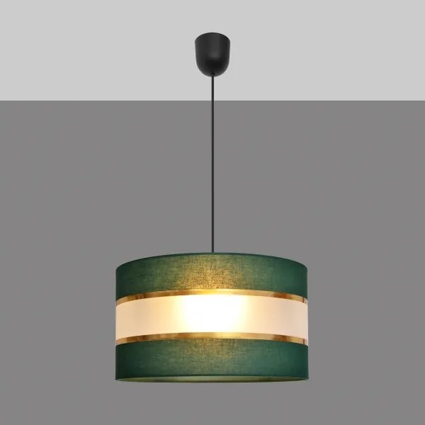 Lampadario a sospensione con filo HELEN 1xE27/15W/230V diametro 35 cm verde/oro