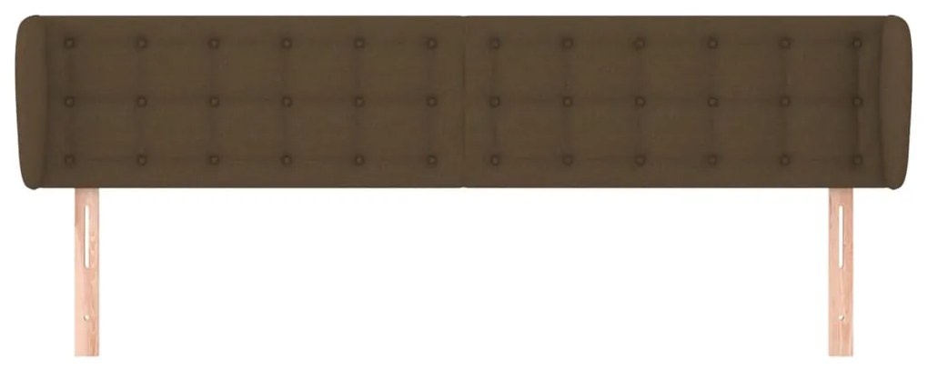 Testiera ad orecchio marrone scuro 183x23x78/88 cm in tessuto