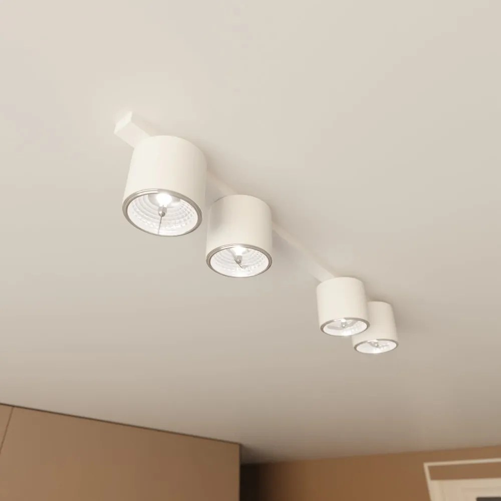 Lampadario da Soffitto in Acciaio AR111 NANO 4 Nero/Bianco 4xAR111 Colore del corpo Bianco