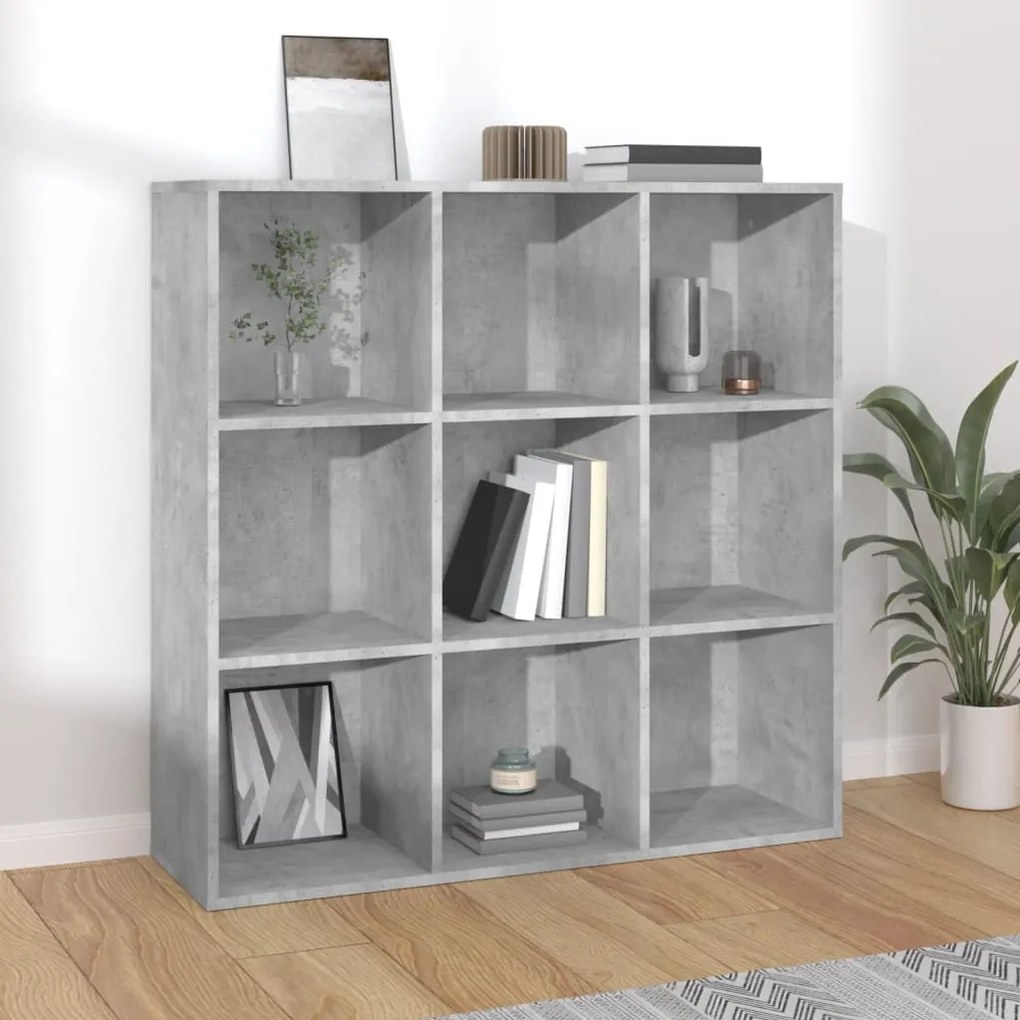 Libreria Grigio Cemento 98x29x97,5 Cm İn Legno Multistrato /