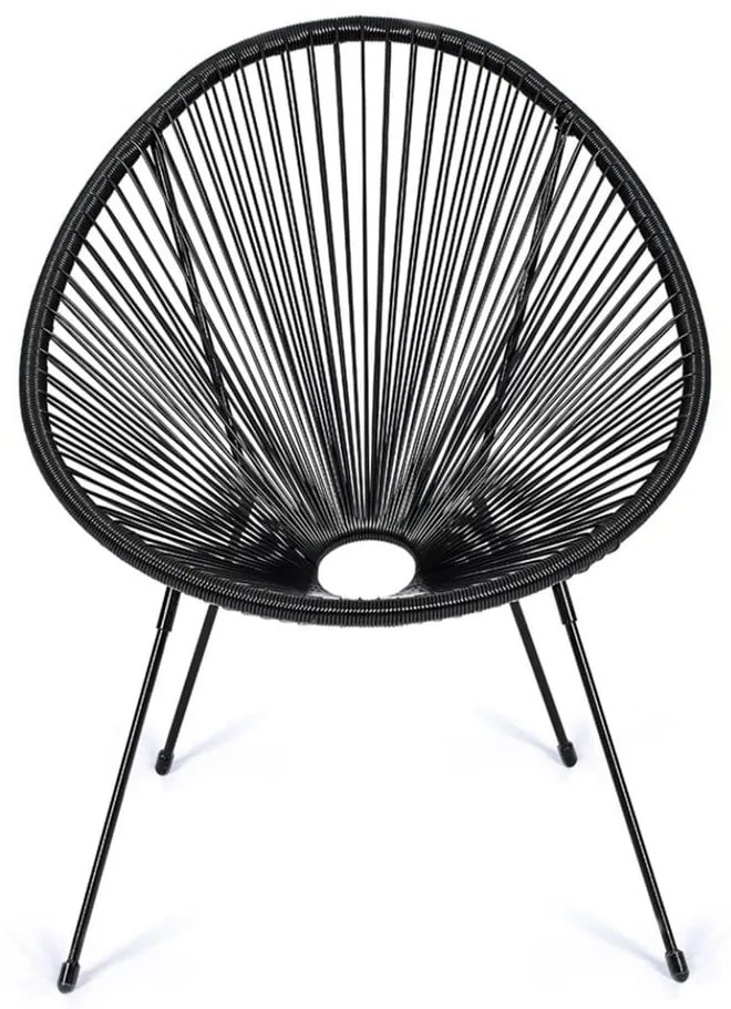 Poltrona da esterno nera in metallo e plastica Avocado Comfort – Bonami Selection