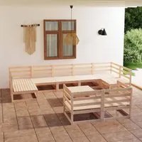 Set Divani da Giardino 10 pz in Legno Massello di Pino 3076204