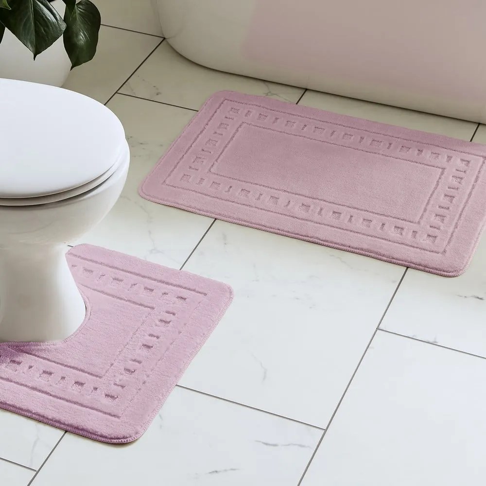 Set di tappetini per il bagno rosa chiaro 2 pz per WC 50x80 cm Armoni – Catherine Lansfield