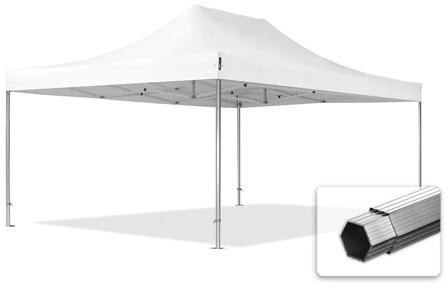 TOOLPORT 4x6m gazebo pieghevole PVC, PROFESSIONAL alluminio, bianco - (578684)