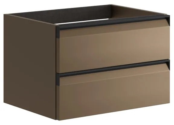 Mobile da bagno sotto lavabo Fusion giallo opaco L 59.5 x H 40 x P 45.5 cm 2 cassetti, lavabo non incluso