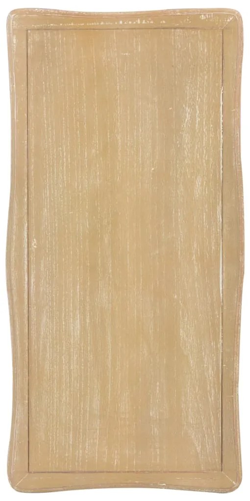 Tavolino da salotto bianco e marrone 87,5x42x44cm massello pino