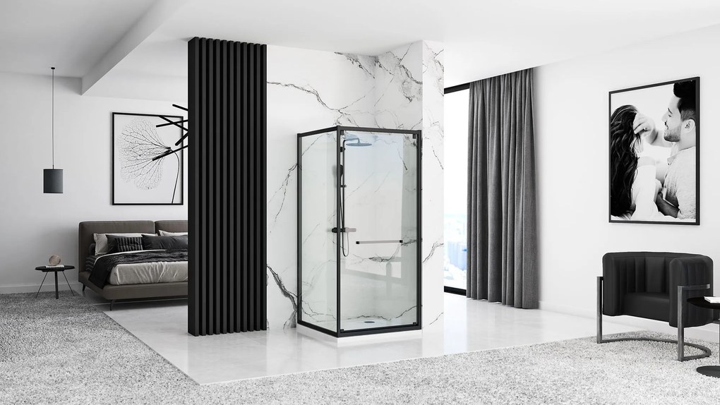 Cabina doccia Rea Space In Black 80x100