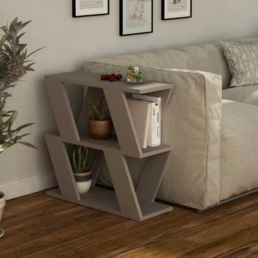 Tavolino da Soggiorno Laterale 60x22x57 cm in MDF Lazena Tortora...