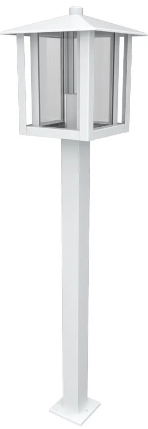 Paletto da Giardino Bianco 80cm Acciaio INOX, Base E27 - Serie PILLAR Colore Bianco