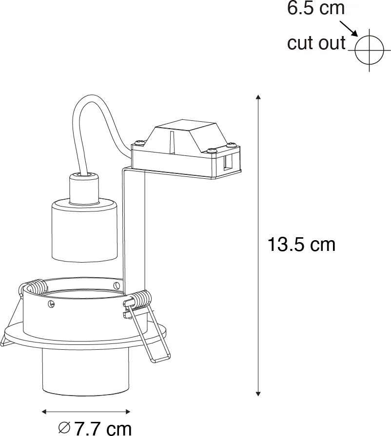 Faretto da incasso moderno nero GU10 35 mm rotondo orientabile - Installa
