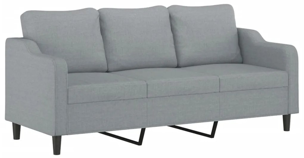 Set di divani 2 pz con cuscini grigio chiaro in tessuto