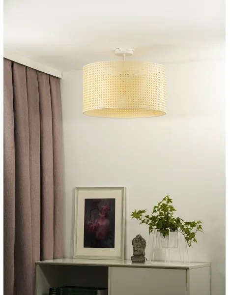 Duolla - Lampadario a plafone ROLLER RATTAN 1xE27/15W/230V diametro 45 cm beige