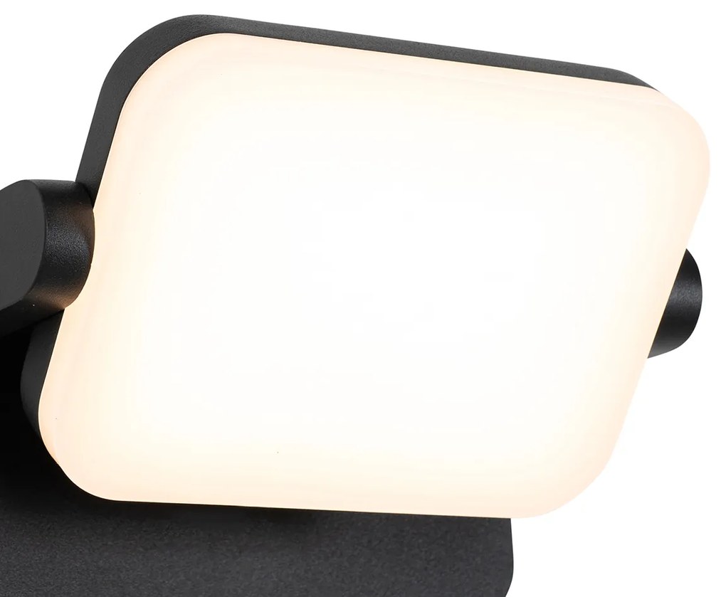 Lampada da parete per esterni nera con LED orientabile - Kamile