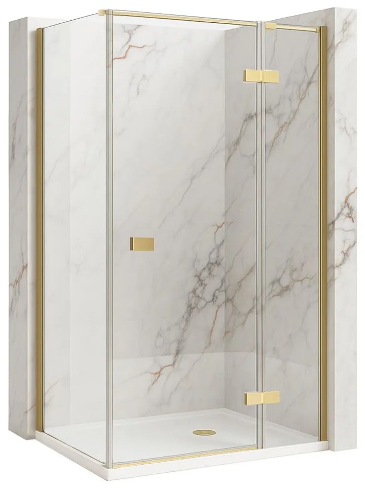 Cabina doccia Rea Atlas 100x90 Brush Gold