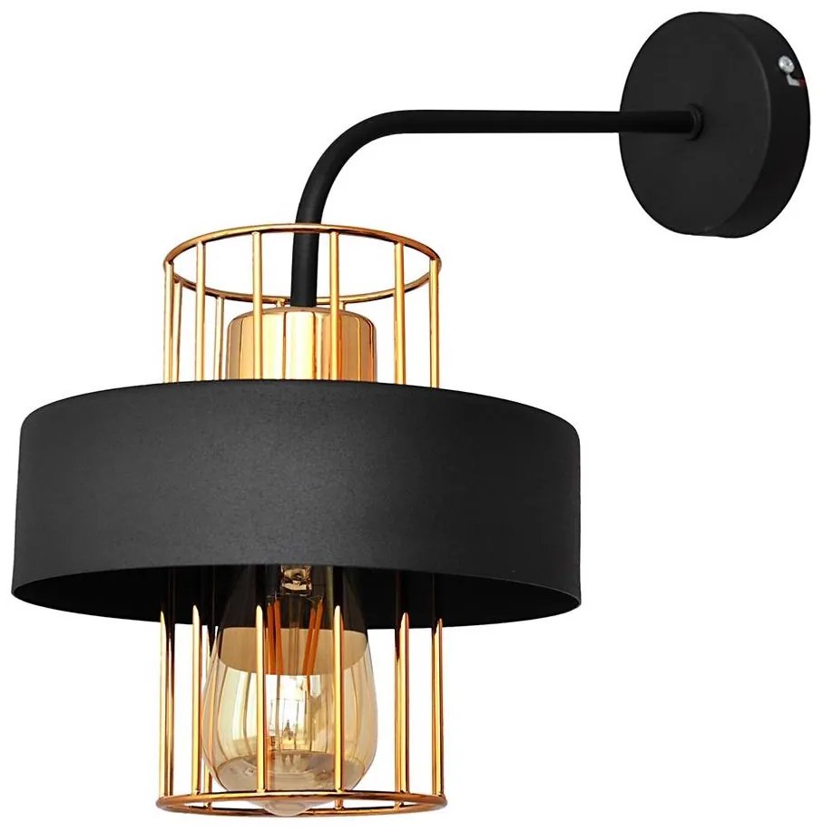 Applique VOLTA 1xE27/15W/230V 34 cm nero/oro