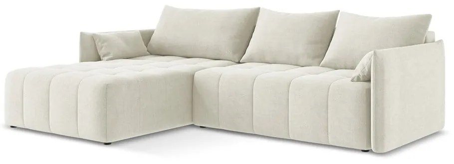 Divano angolare beige allungabile/con contenitore (con penisola a sinistra/con chaise lounge) Moku – Makamii