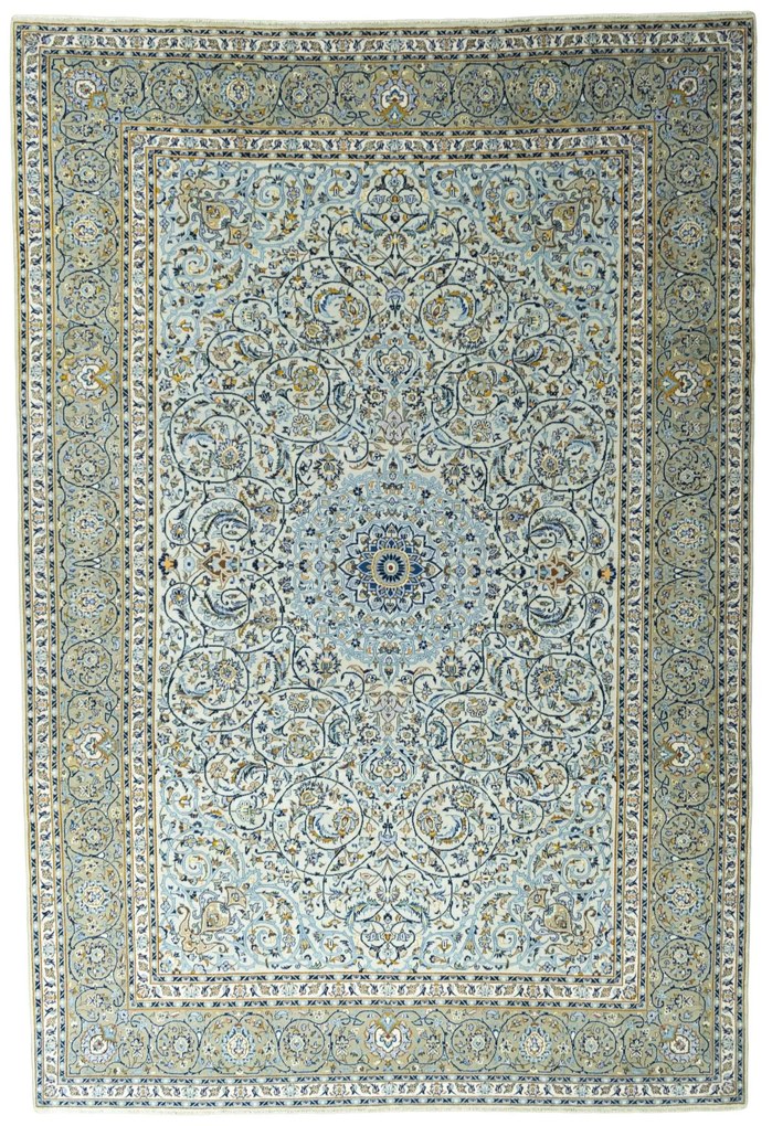 Kashan Tappeto 260 x 390 Verde (Iran) Annodato A Mano