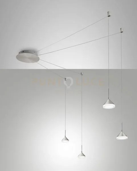 Isabella sospensione 4 luci alluminio spostabile a led 3000k - 32w ...