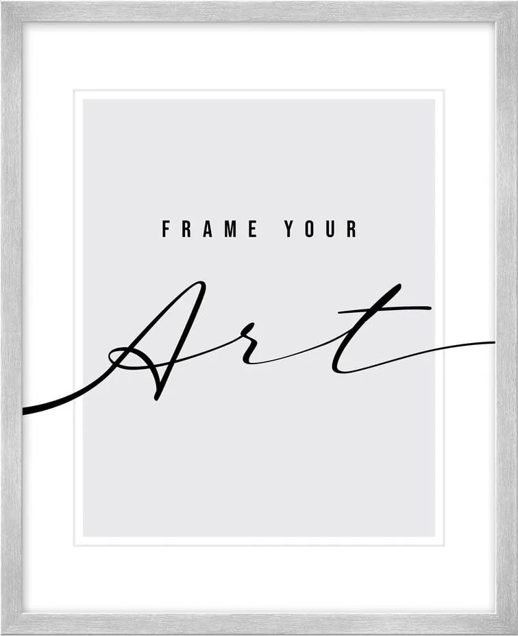 Cornice argentata verticale con sostegno/da appendere 20x26 cm – knor