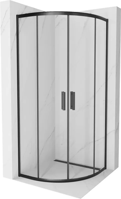 Mexen Rio cabina doccia semicircolare 70 x 70 cm, trasparente, nera - 863-070-070-70-00