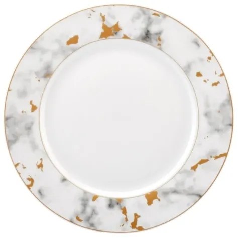 Set da tavola 24 pezzi in porcellana, bianco/grigio