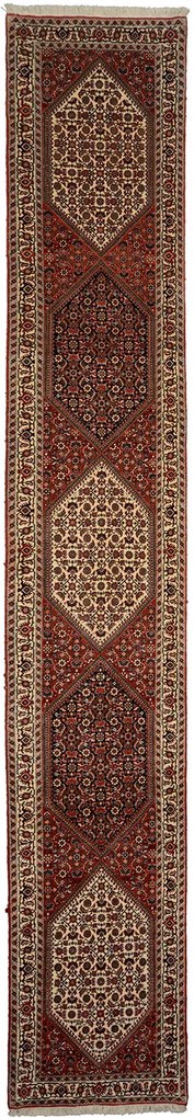 Bidjar Tappeto 70 x 410 Rosso (Iran) Annodato A Mano