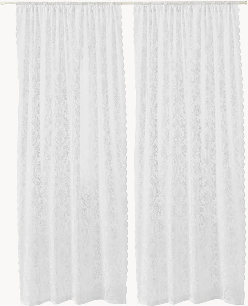 Tende in pizzo trasparenti con orlo a tunnel Lacina 2 pz