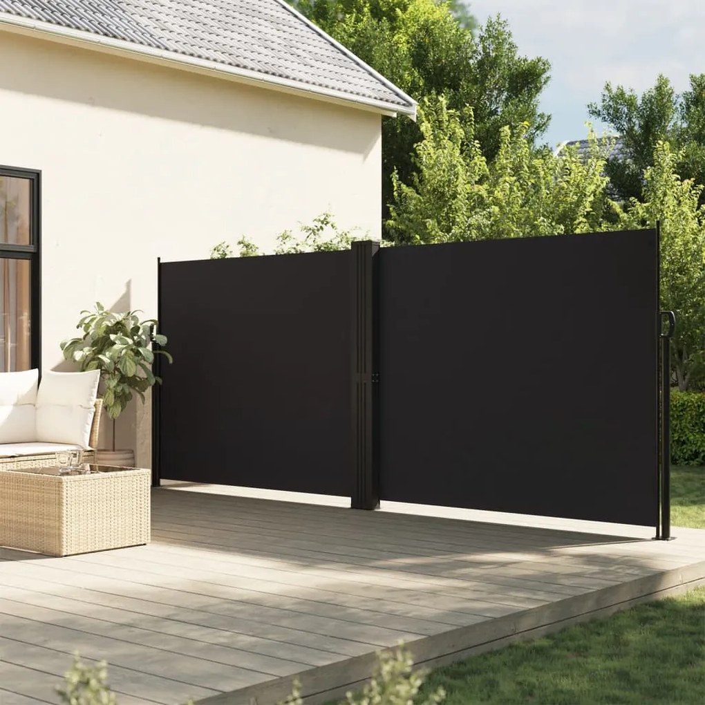 Tenda Da Sole Laterale Retrattile Nera 160x600 Cm /