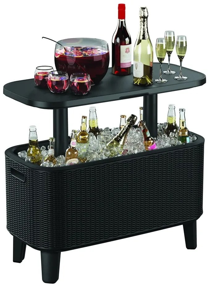 Tavolo da giardino in plastica con vaschetta per il ghiaccio 83,5x40 cm Bevy - Keter