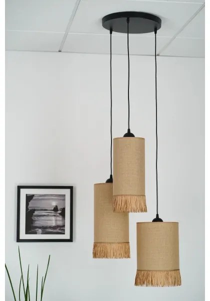 Brilagi - Lampadario a cavo WINNETOU TUBES 3xE27/15W/230V marrone/nero