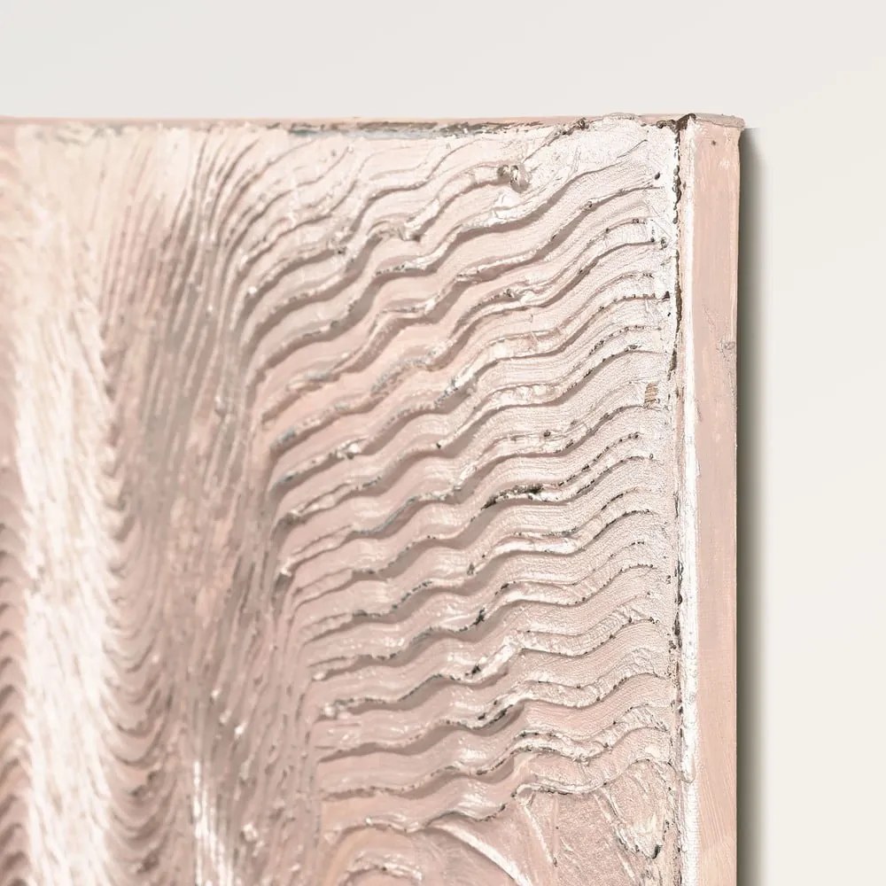 Quadro dipinto a mano 88x118 cm Metallic Rose - Malerifabrikken