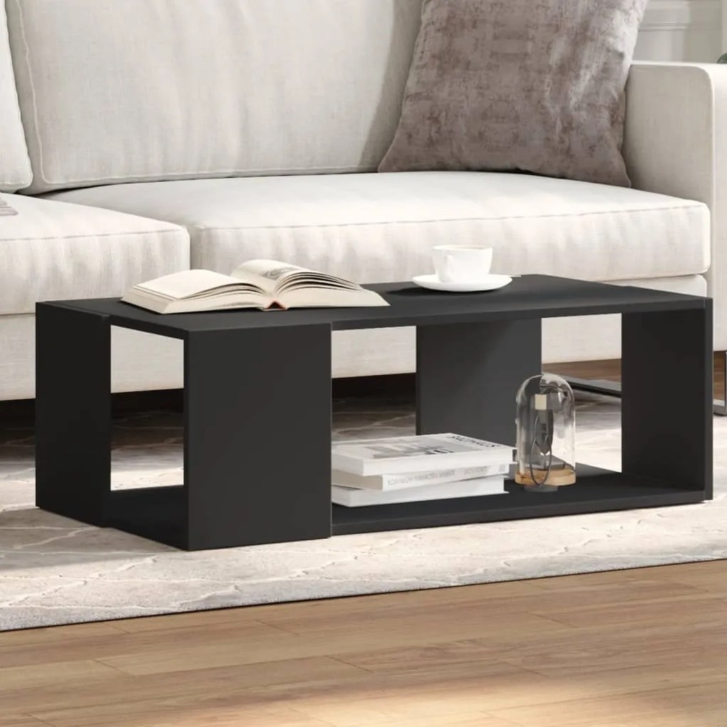 Tavolino Da Salotto Nero 89,5x48x30 Cm İn Legno Multistrato /