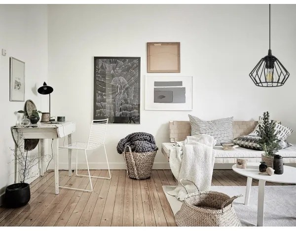 Lampadario a sospensione con filo CEED 1xE27/60W/230V nero