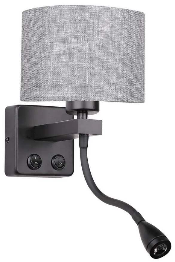 Applique LED POLO 1xE27/40W+LED/2W 230V nera