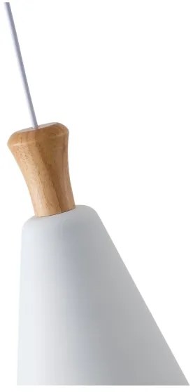 Lampadario a sospensione con filo 1xE27/15W/230V bianco diametro 20 cm