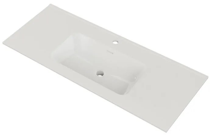 Lavabo a incasso rettangolare vasca centrale Neo Moon L 121 x H 17.5 x P 46 cm in ceramica bianco lucido