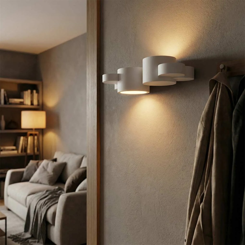 Applique da Parete 2xG9 in Gesso Pitturabile  - Serie VOLUMI